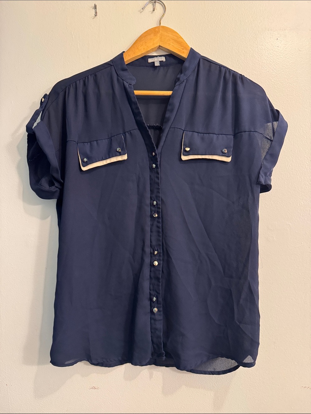 Charlotte Russe Navy Blouse Top
